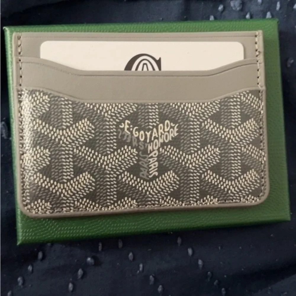 Goyard Green and Gray Card Holder